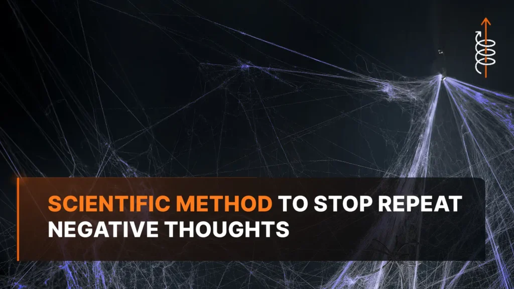 Abstract neural circuit illustrating how repetitive negative thought loops form in the brain